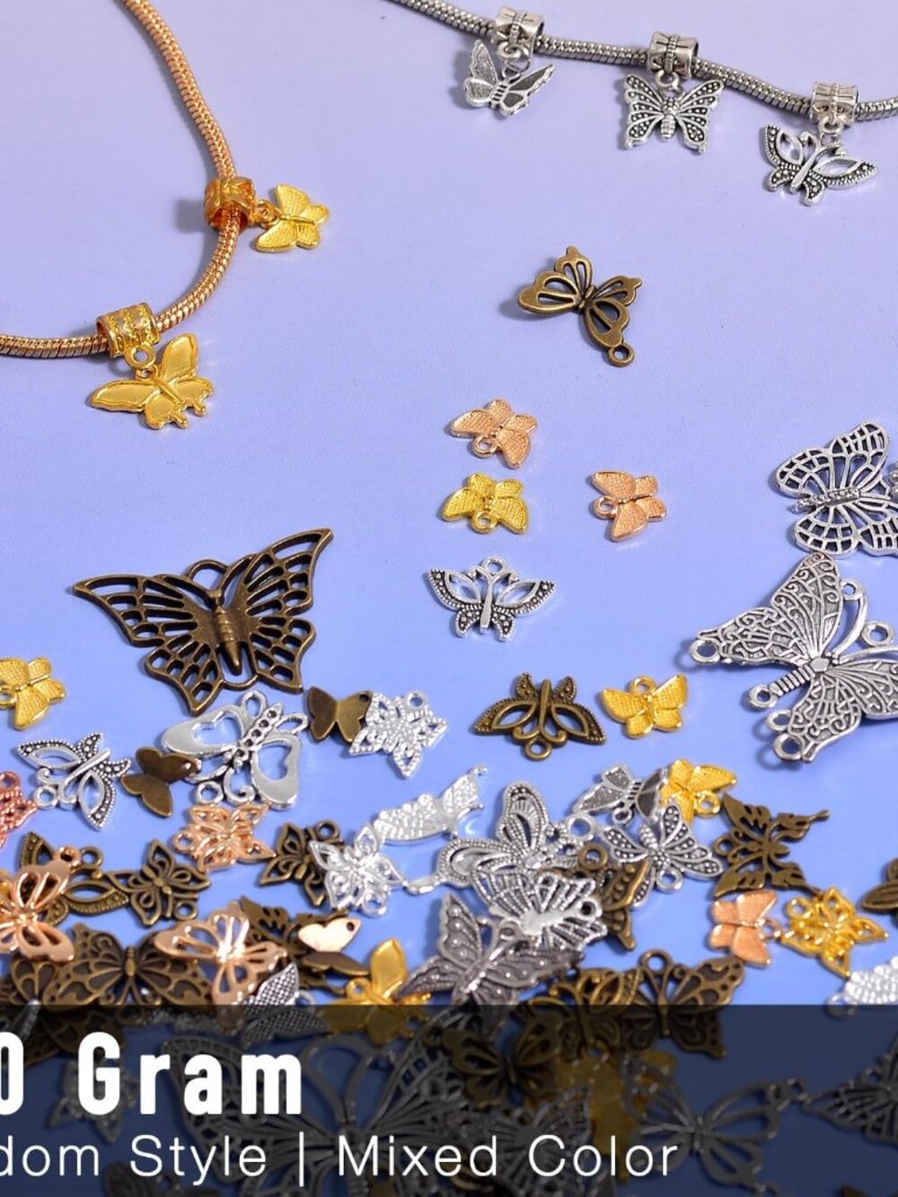 100g Metal Pendant Charms for Jewelry Making, Bulk Silver & Gold Plated Charms f - Picture 2 of 6